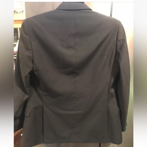 Billy London 42 BLACK Sport Coat Jacket PIN STRIPED 3 Button Front 29”Long mens - Picture 5 of 11